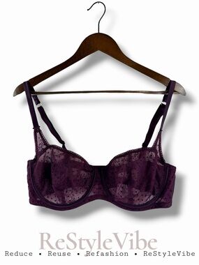 VICTORIA’S SECRET Women’s Size 38D Bra Dream Angels Unlined Balconette Lace VS